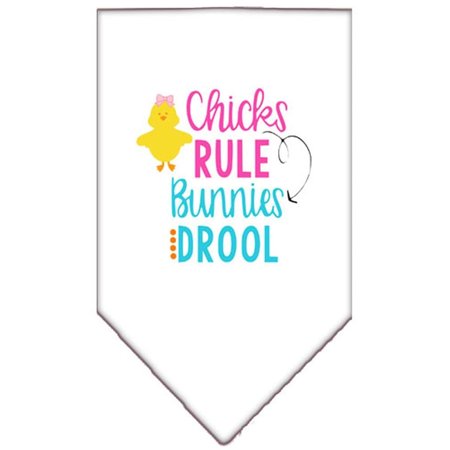 MIRAGE PET PRODUCTS Chicks Rule Screen Print BandanaWhite Large 66-187 LGWT